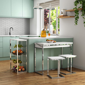 Mesa Plegable Desayunador c/Bancos / PIEZA DE MUESTRA DISPONIBLE