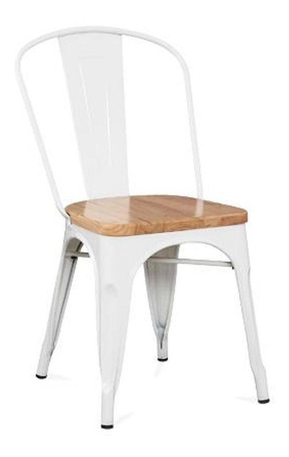 Silla Tolix C/asiento De Madera