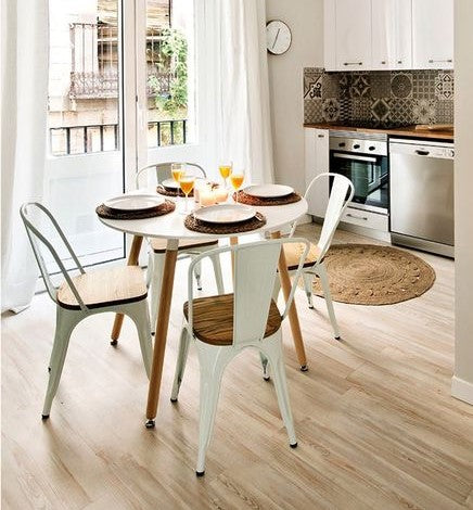 Silla Tolix C/asiento De Madera